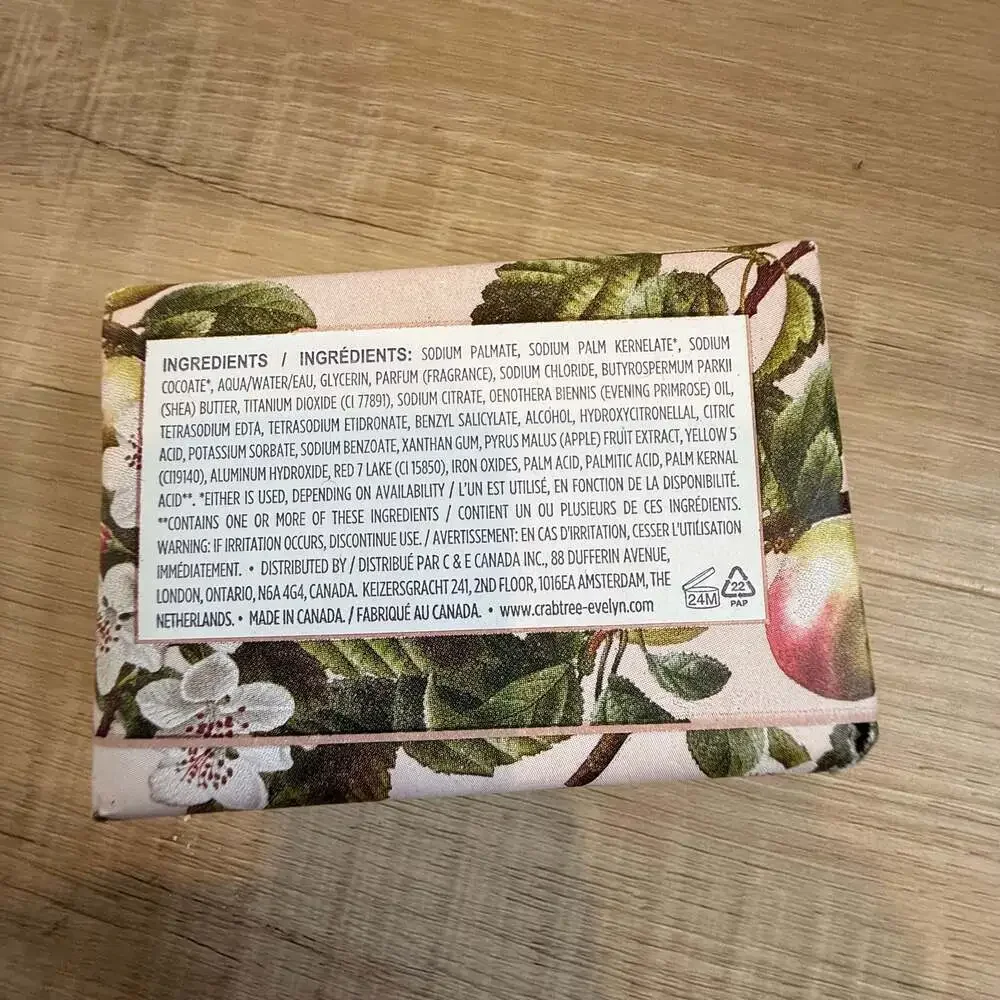 NEW Crabtree & Evelyn Crabapple & Mulberry Bar Soap 5.57 oz Discontinued